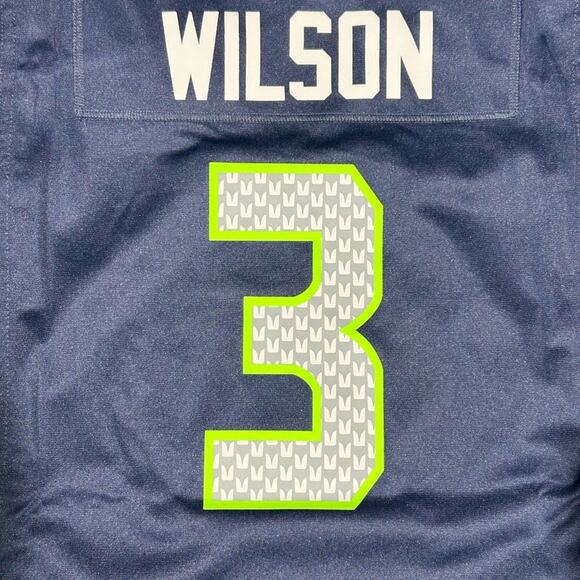 Seattle Seahawks Russell Wilson Jersey #3 Nike On Field Womens Large Blue Green - Picture 4 of 6